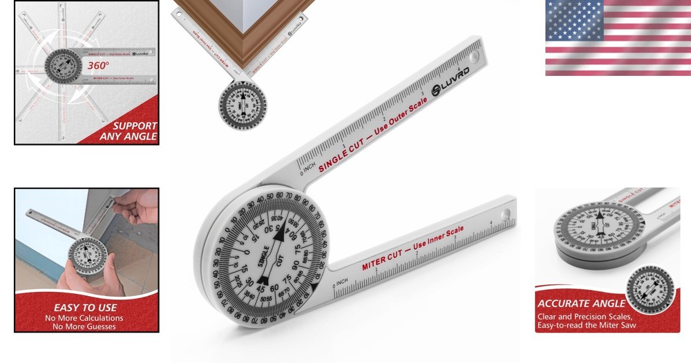 Compact and Collapsible Miter Protractor for Effortless Woodworking Precision