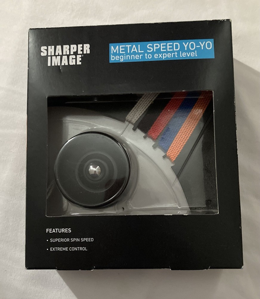 Sharper Image Metal Speed Yo-Yo Black Extra Strings D2
