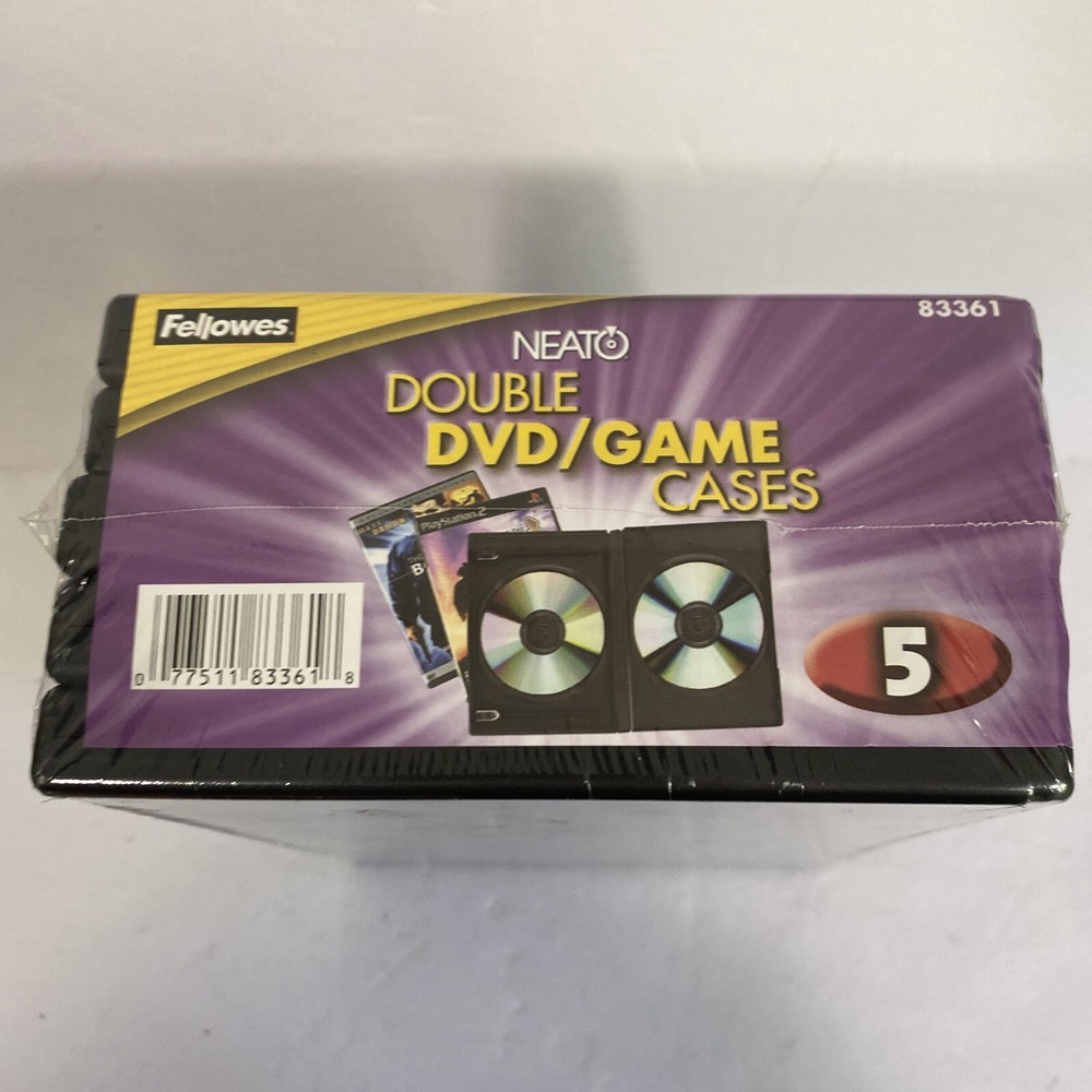 Neato Double DVD/Game Cases Clear Front And Back, 5 Pack
