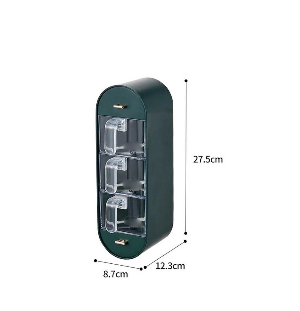 Wall Mounted Spice Box Spice Jars Multi-grid Kitchen Seasoning Box