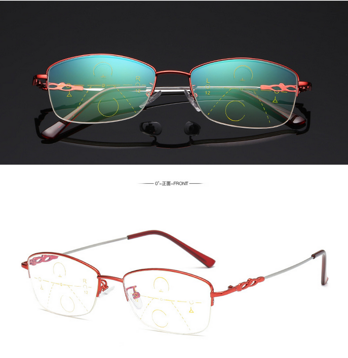 Memory Titanium Anti-Blue-Ray Progressive Multi Focus New Reading Glasses