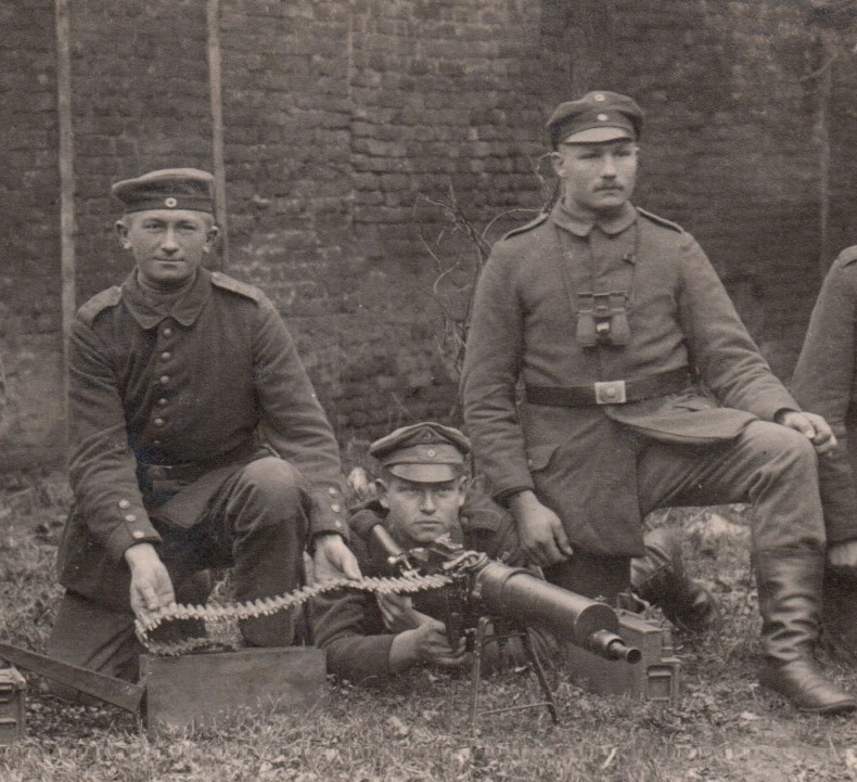 WWI German Army Soldiers Machine Gun Real Photo Postcard RPPC