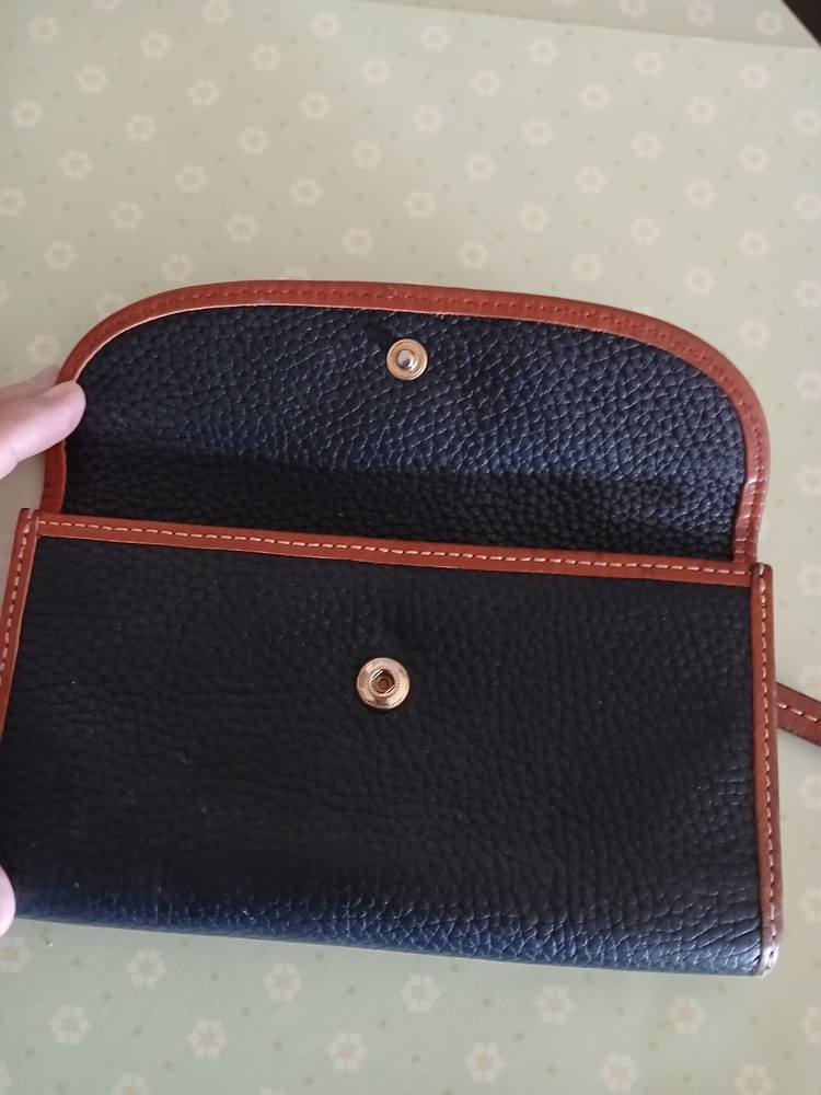 Dooney & Bourke Pebble Grain Continental Clutch Red Trim Snap Closure