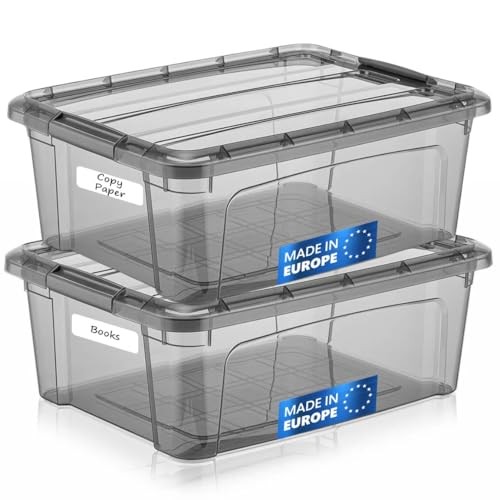 12.5 Quart Storage Bins with Lids, Plastic Storage Containers with Latching