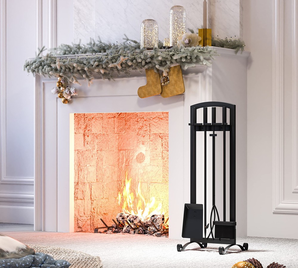 5 Pcs Fireplace Tools Set Handcrafted Holder Outdoor Fire Pit Sets Indoor Firepl