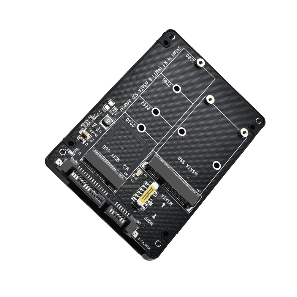 1PCS Input 3.3V, max current 3A MSATA/M.2 NGFF to SATA III Adapter Card