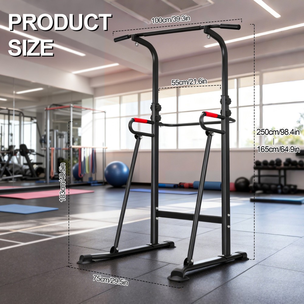 Basic Power Tower Pull Up Dip Station, Adjustable Home Gym Strength Trainer