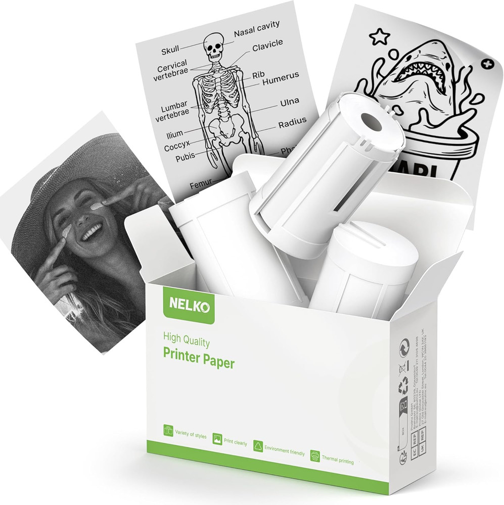 Genuine Self-Adhesive Thermal Printer Stickers, Compatible with PM230 Mini Stick