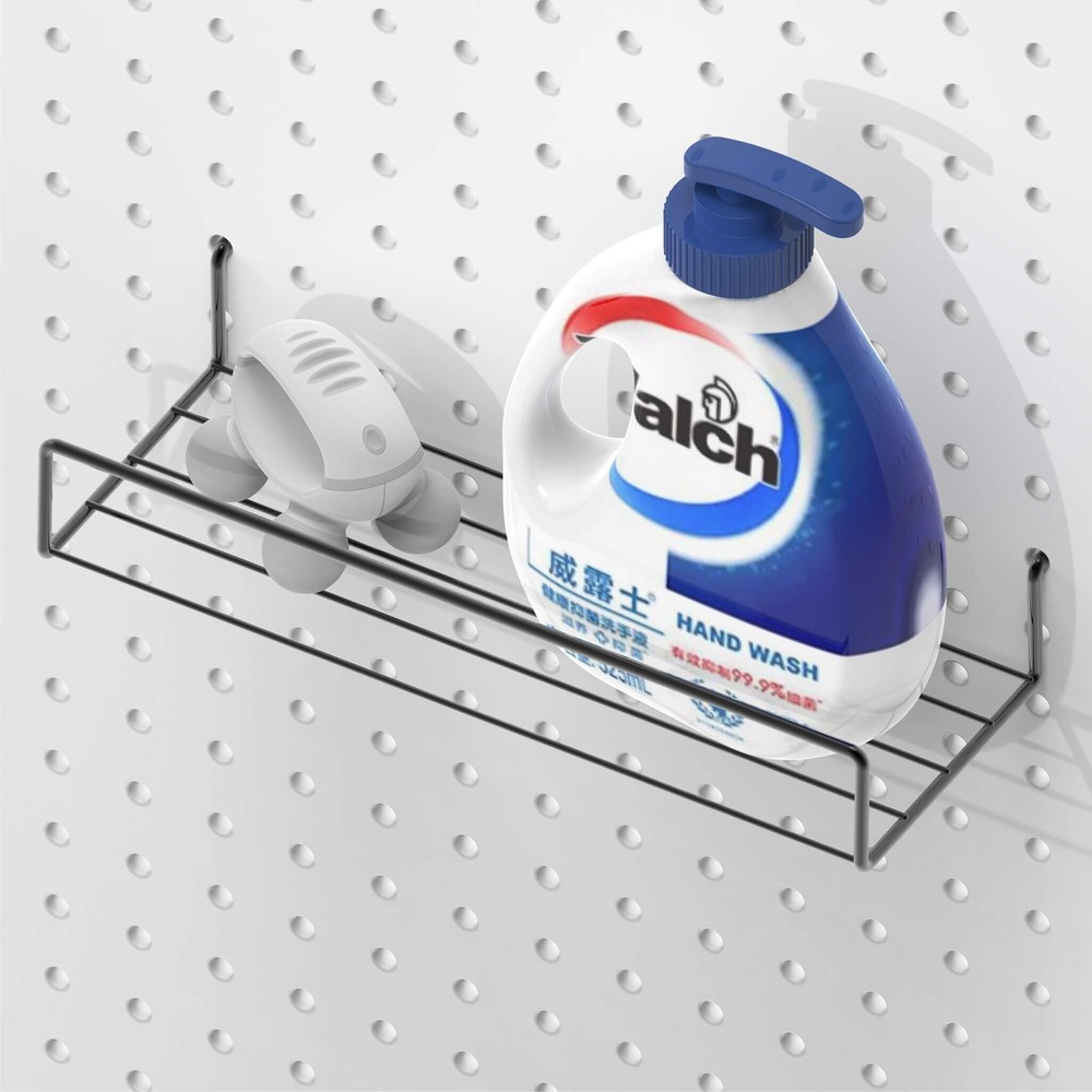 2PCS Pegboard Shelves Hooks for Tools Organizer Black Pegboard Accessories