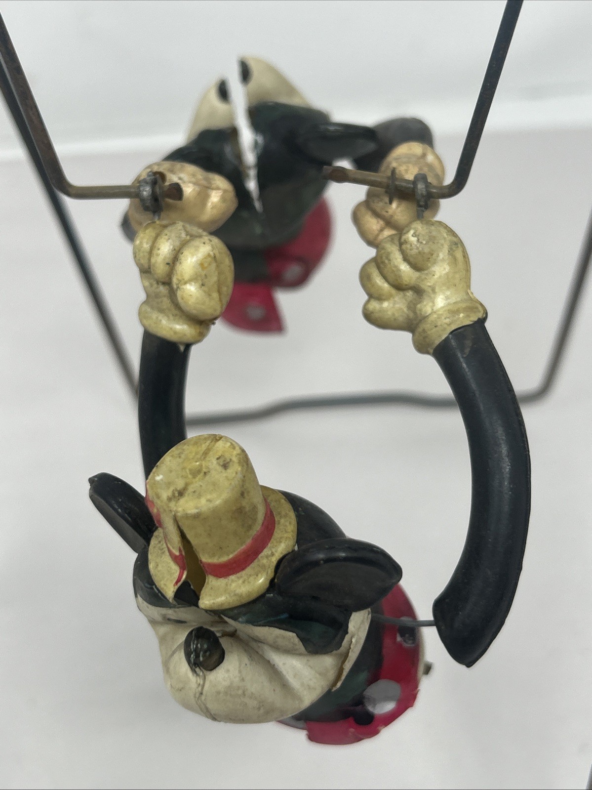 Celluloid Mickey & Minnie Mouse Acrobats Wind Up Toy Vintage Rare Read 1930s