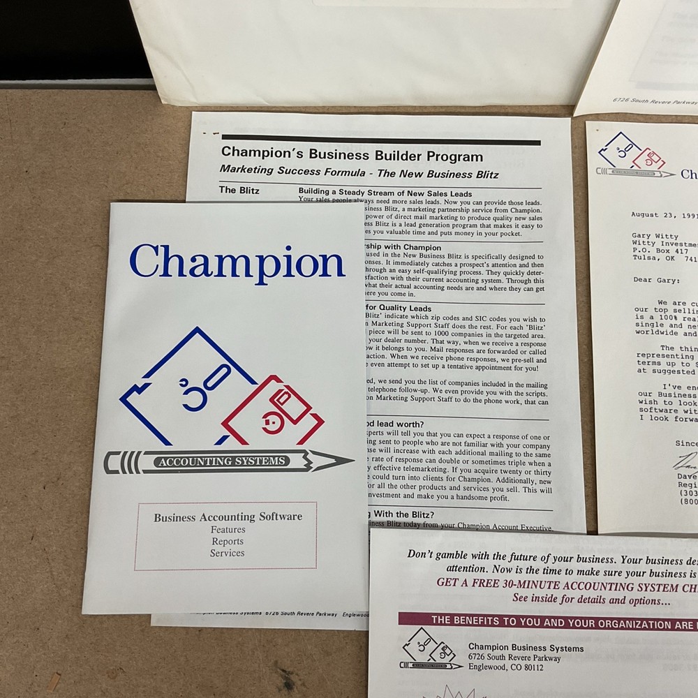 Champion Accounting Software Business Builder Program Vintage Computing