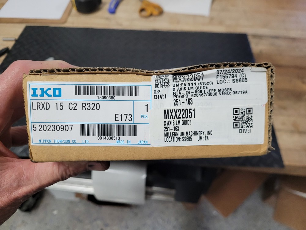 (2) IKO #LRXD 15 C2 R320 Linear Guides