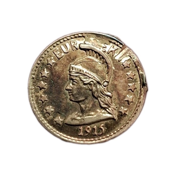 1915 California Fractional Gold Hart's Coins Of The West Minerva One CMRD-4 Rare