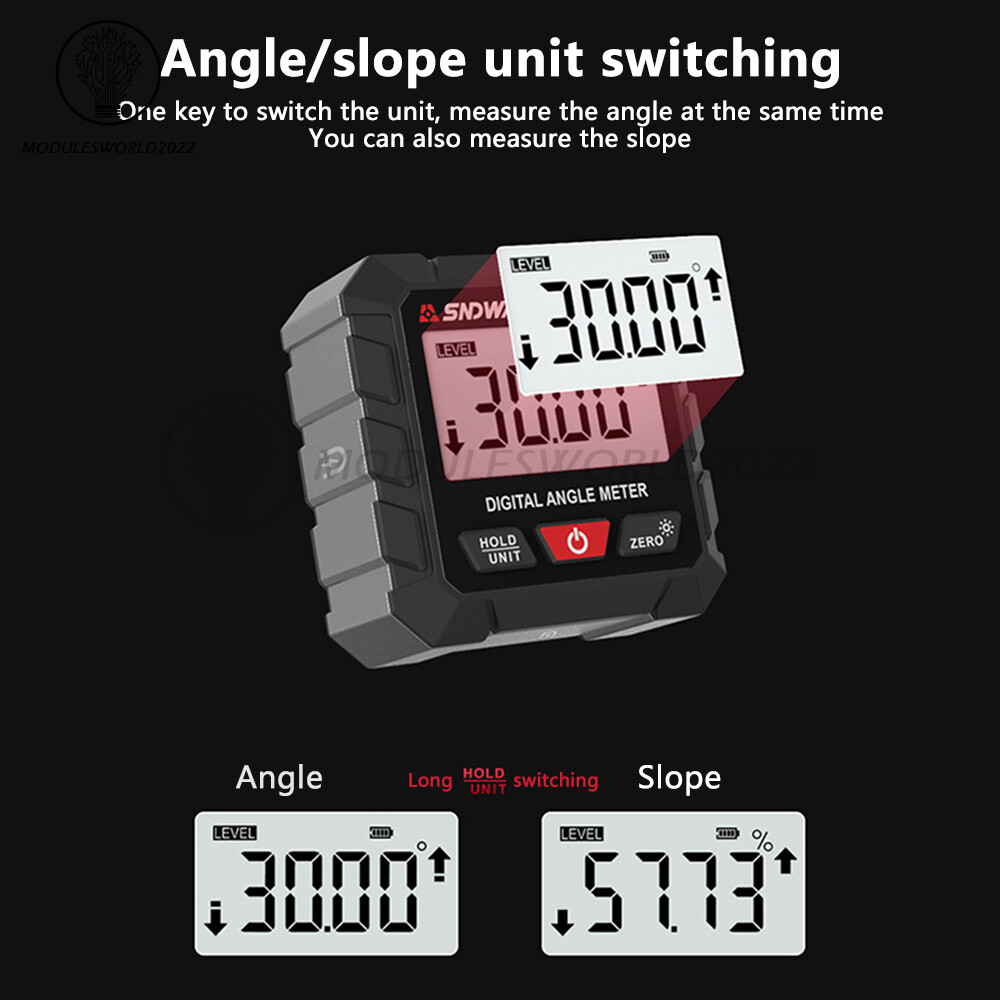 Digital Angle Gauge Protractor Inclinometer Rechargeable Level Box Gauge 4*90°
