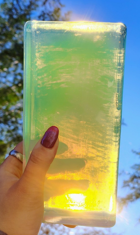 Opalite Opal Glass  Block 7" Long Rough Flint Knapping 3.9#