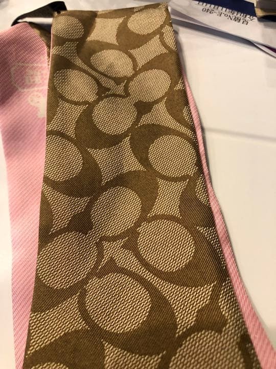 Coach Scarf 美品 Beige Cotton Tags Slightly Detached