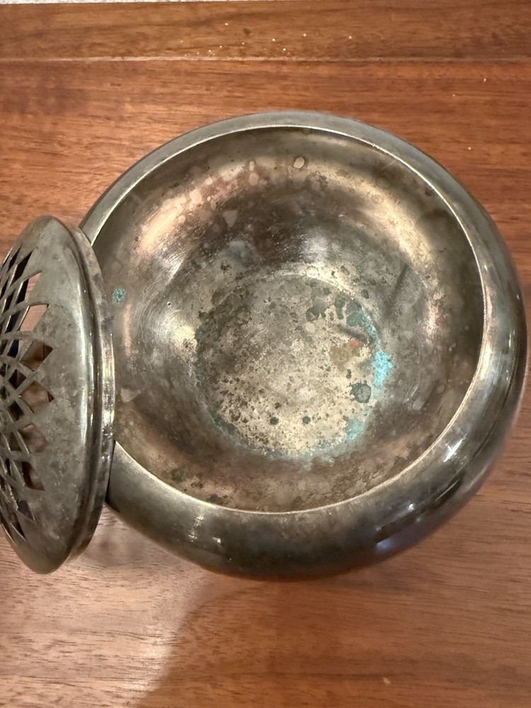 Wm Rogers Silverplate Censor Lidded Bowl Incense Burner