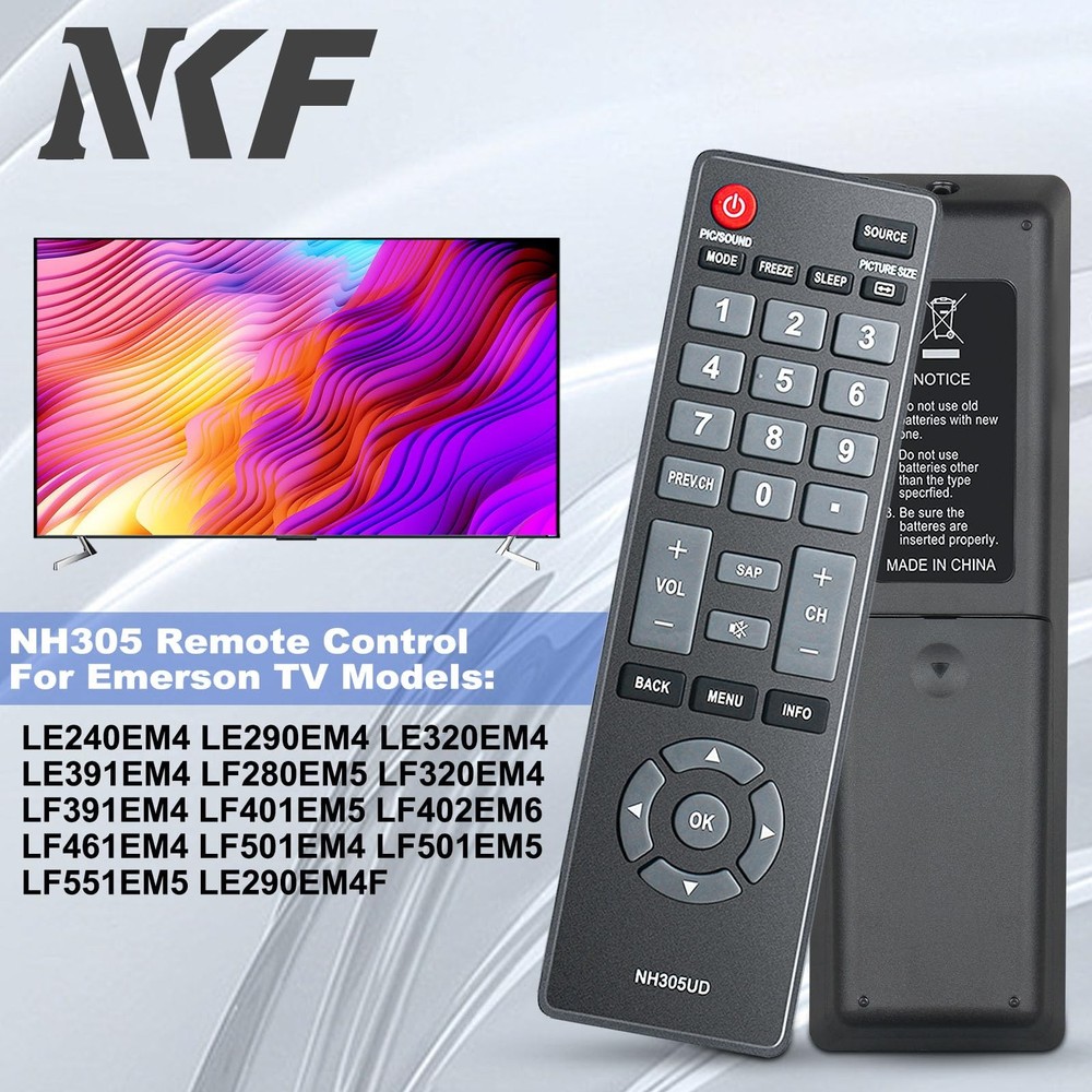 NH305UD for Emerson TV Remote Replacement: Universal 1:
