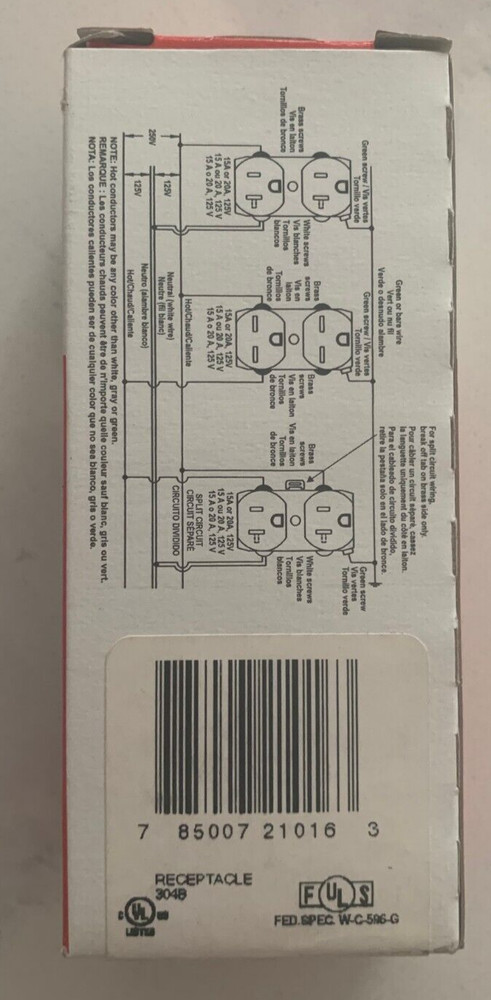 Pass & Seymour CRB5262-W Duplex Receptacle White 2pc
