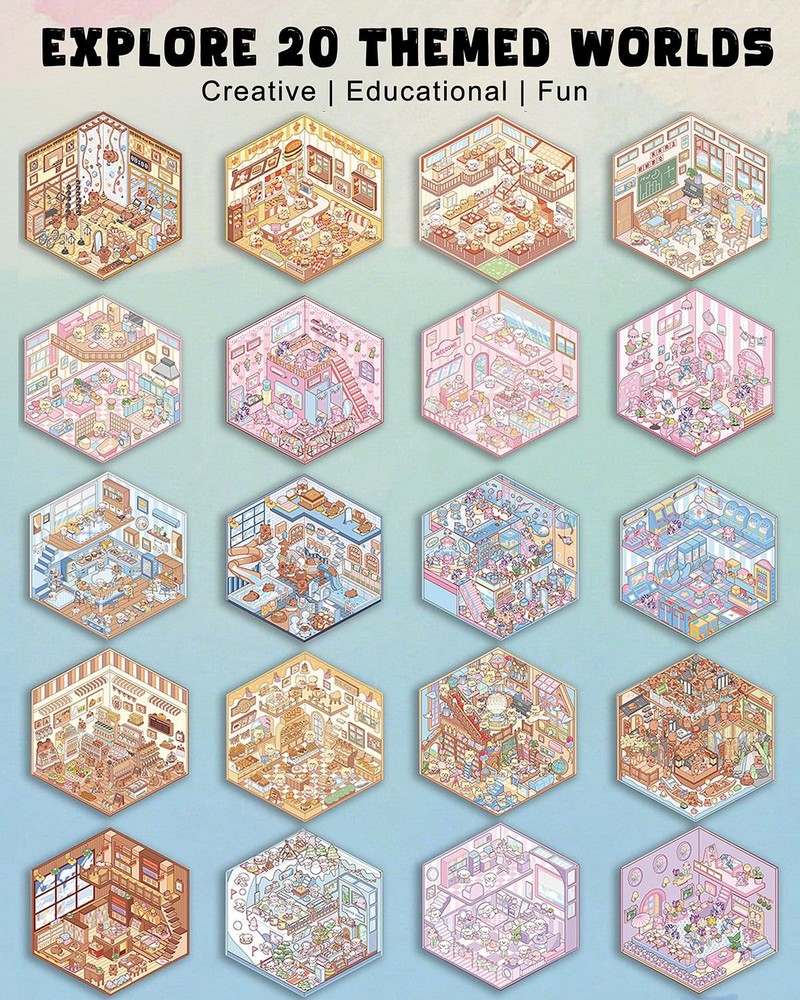 20 Sets DIY 3D Sticker Scene, Therapy Scenes A1-book-20sets