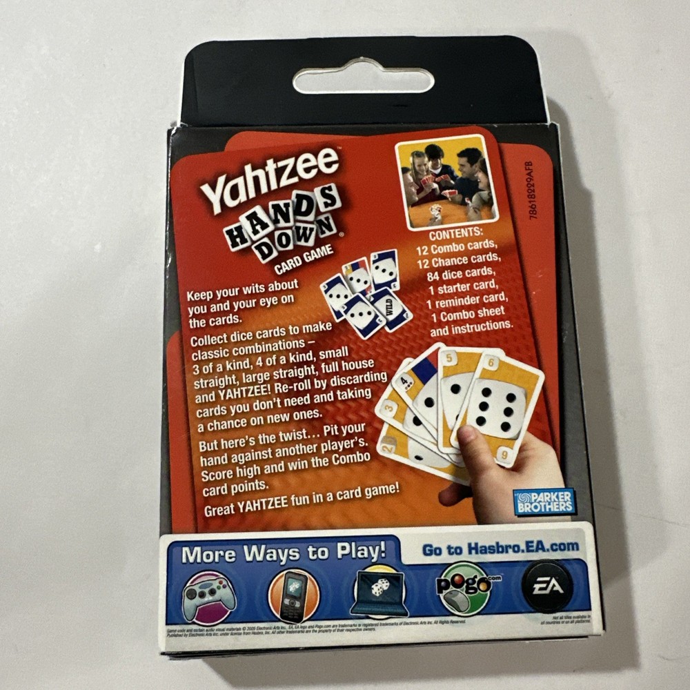 New Yahtzee Hands Down Card Game