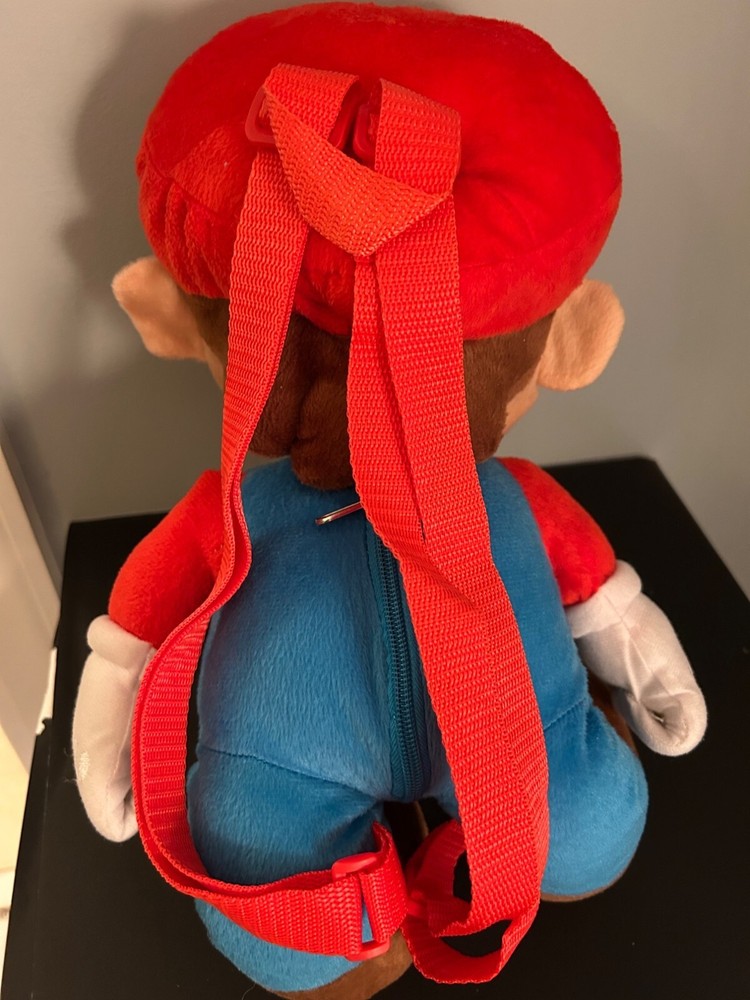 Super Mario Plush Backpack Adjustable Straps 2012 Collectible Plush 16"