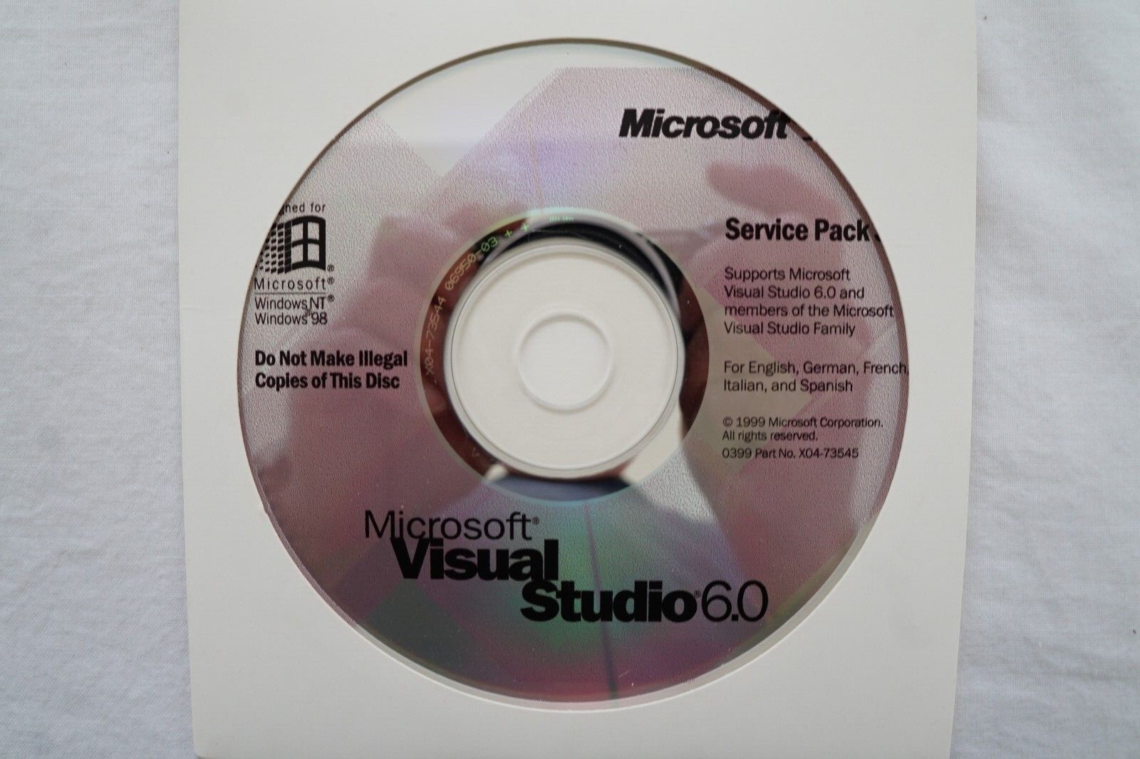 Microsoft Visual Studio 6.0 6 Enterprise Basic C++ FoxPro J++ SP Service Pack 3