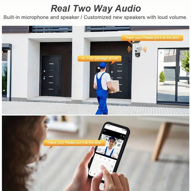 Solar Battery Powered Wireless WiFi Outdoor PTZ Home Security Camera