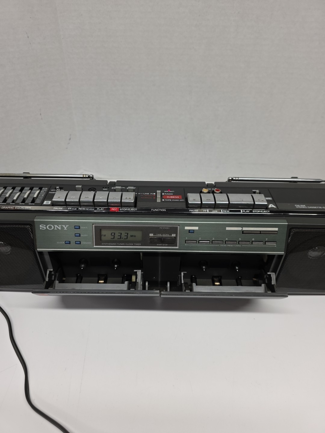 Sony CFS-W501 Soundrider AM FM Dual Cassette Player Only Side B/ Radio Working
