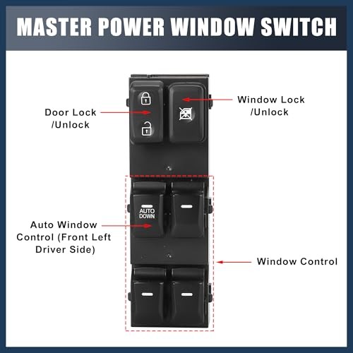 Power Window Switch, Front Left Driver Side Window Control Switch for Kia