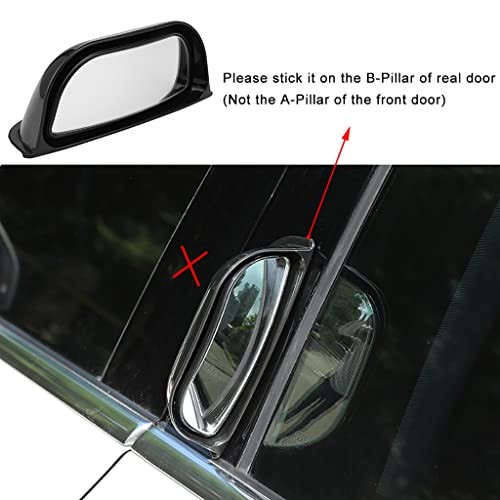 2Pcs Back Passenger Rear View Mirror Adjustable Blind Spot 2 PCS Black frame