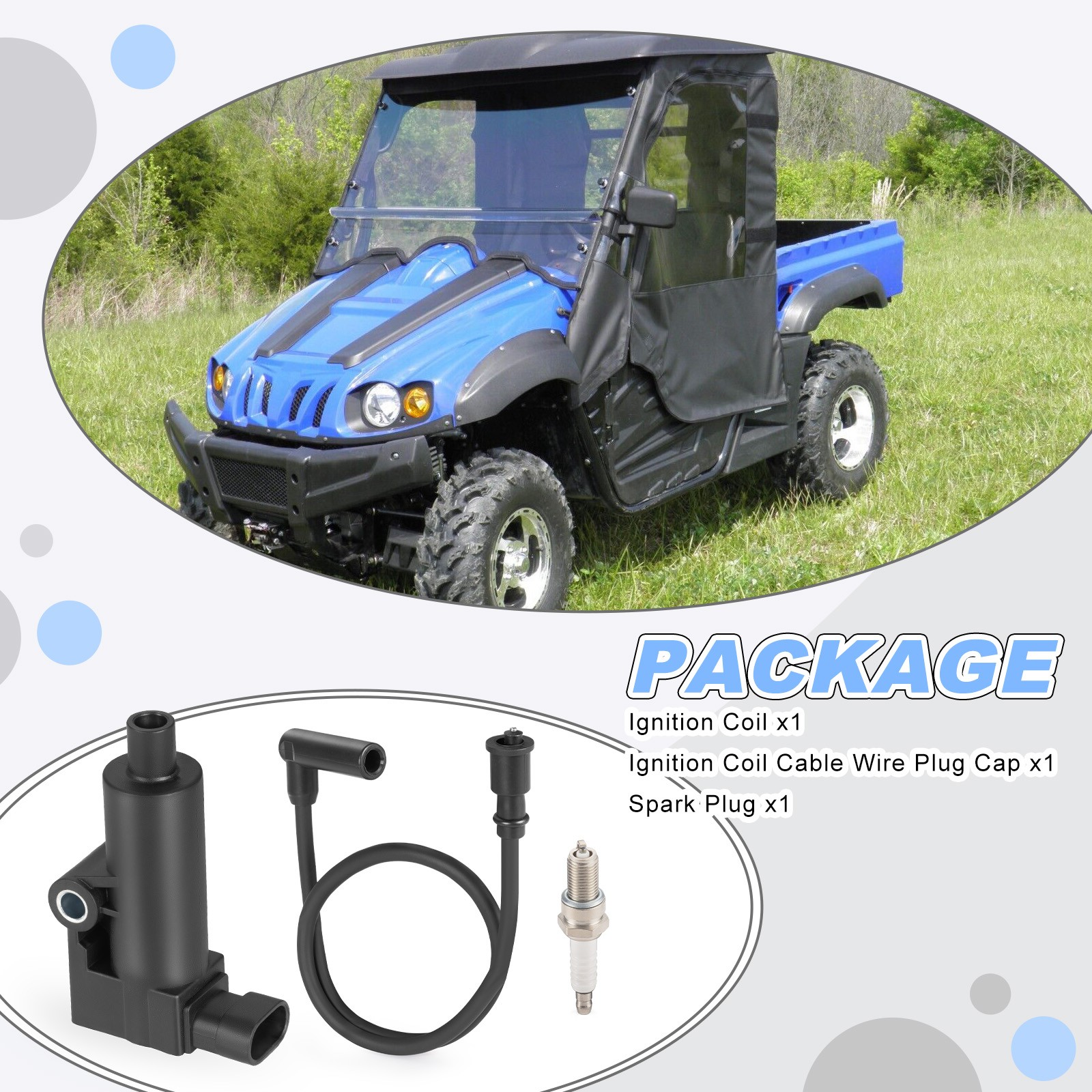 Ignition Coil Cable Wire Spark Plug Kit For Hisun 500 UTV MSU Massimo Cub Cadet