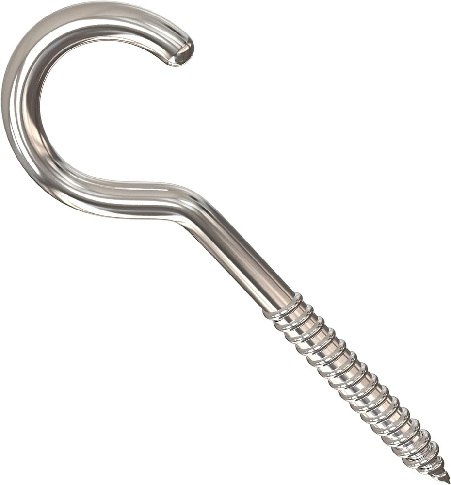 3 Inch Heavy Duty Large Screw Hook Ceiling Hook Cup Hook Silver 20 Pcs