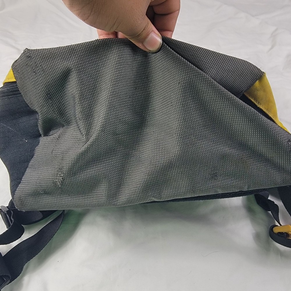 Marker Backpack Gray Yellow Hiking Camping Padded Straps Back Multiple Pockets