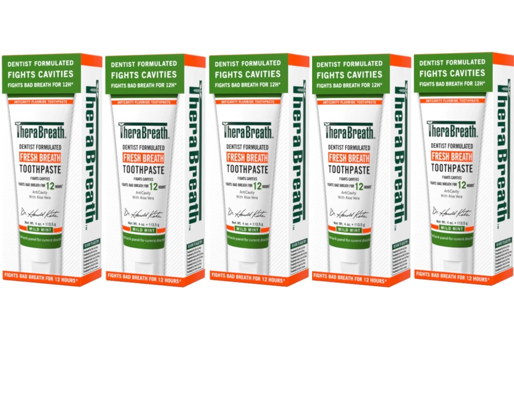 5 Pack - TheraBreath Fresh Breath Toothpaste, 4 oz