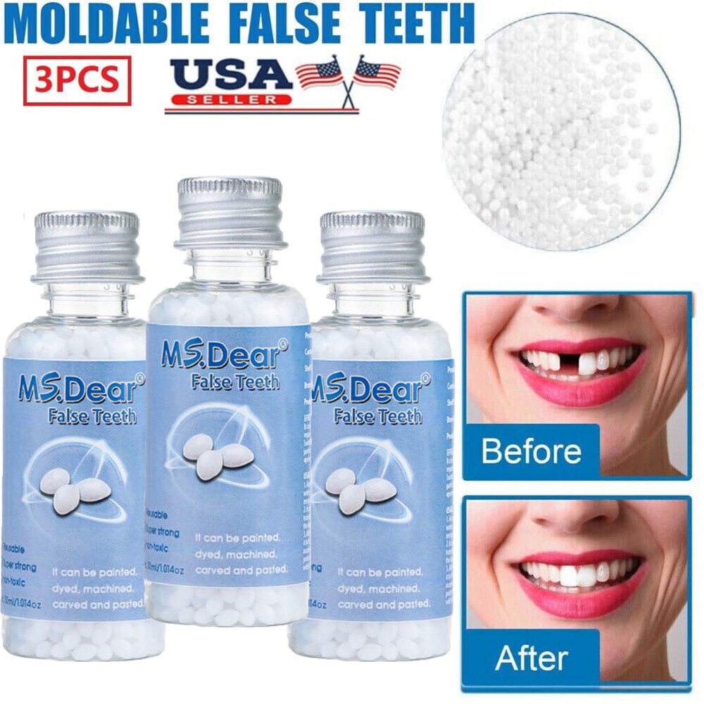 3PCS False Teeth Solid Glue Temporary Tooth Repair Moldable Teeth Gap Denture