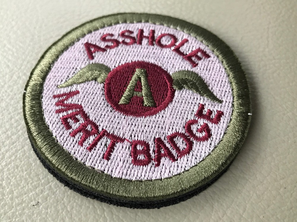REDWING A**HOLE MERIT 2.5" Embroider Hook/Loop Badge Red Patch