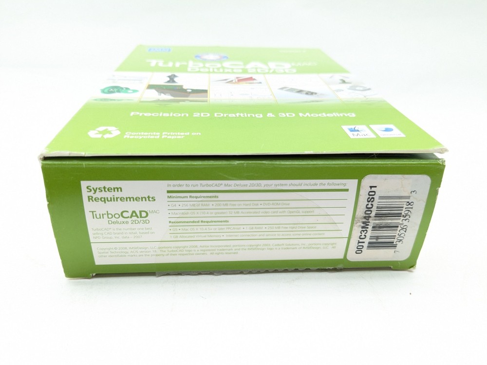IMSI DESIGN TurboCAD Delux 2D/3D Precision 2D Drafting & 3D Modeling CAD MAC