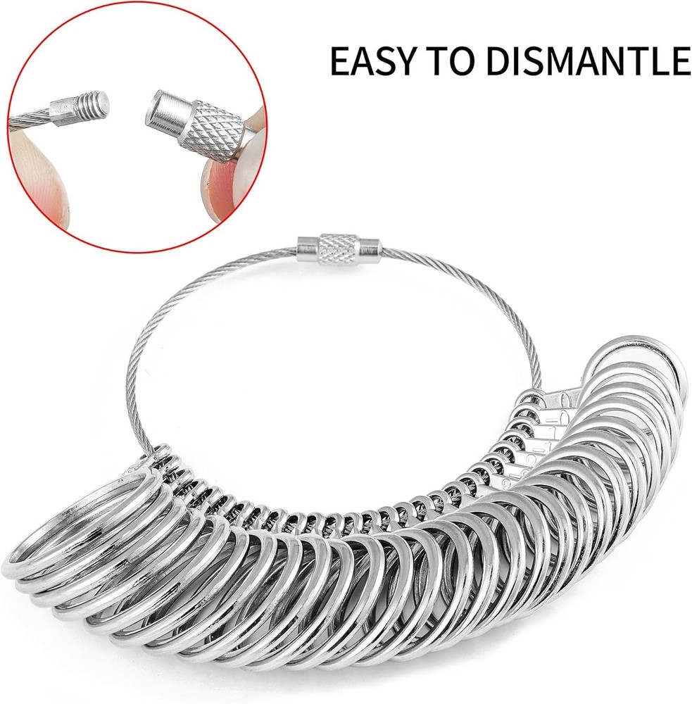 27PCS Ring Sizer Measuring Tool Kit with Finger Size Tape & Magnifier