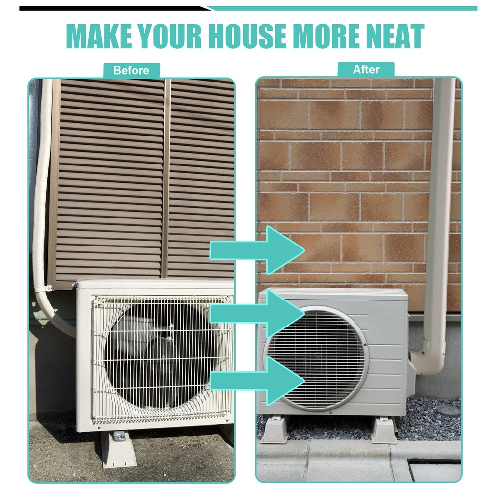 3" W 17ft Line Set Cover Kit for Mini Split Central Air Conditioner Decor