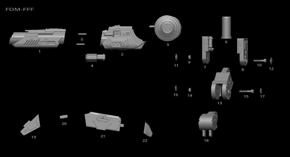 Predator Shoulder Cannon plasma Two Size - File STL – OBJ For 3D Printing -