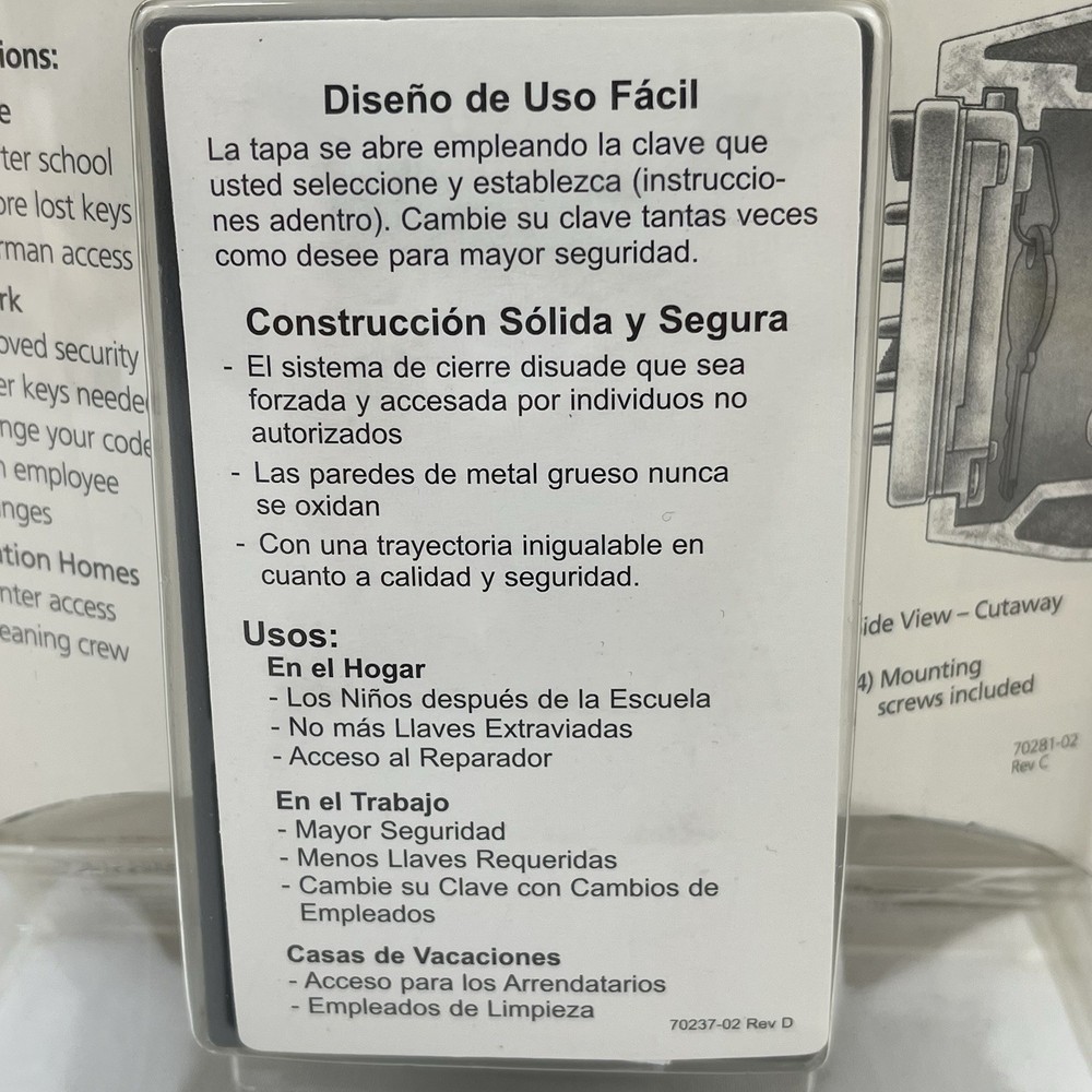 NEW Kidde Access Point Spare 5 Key Storage Push Button Combination Lock Titanium