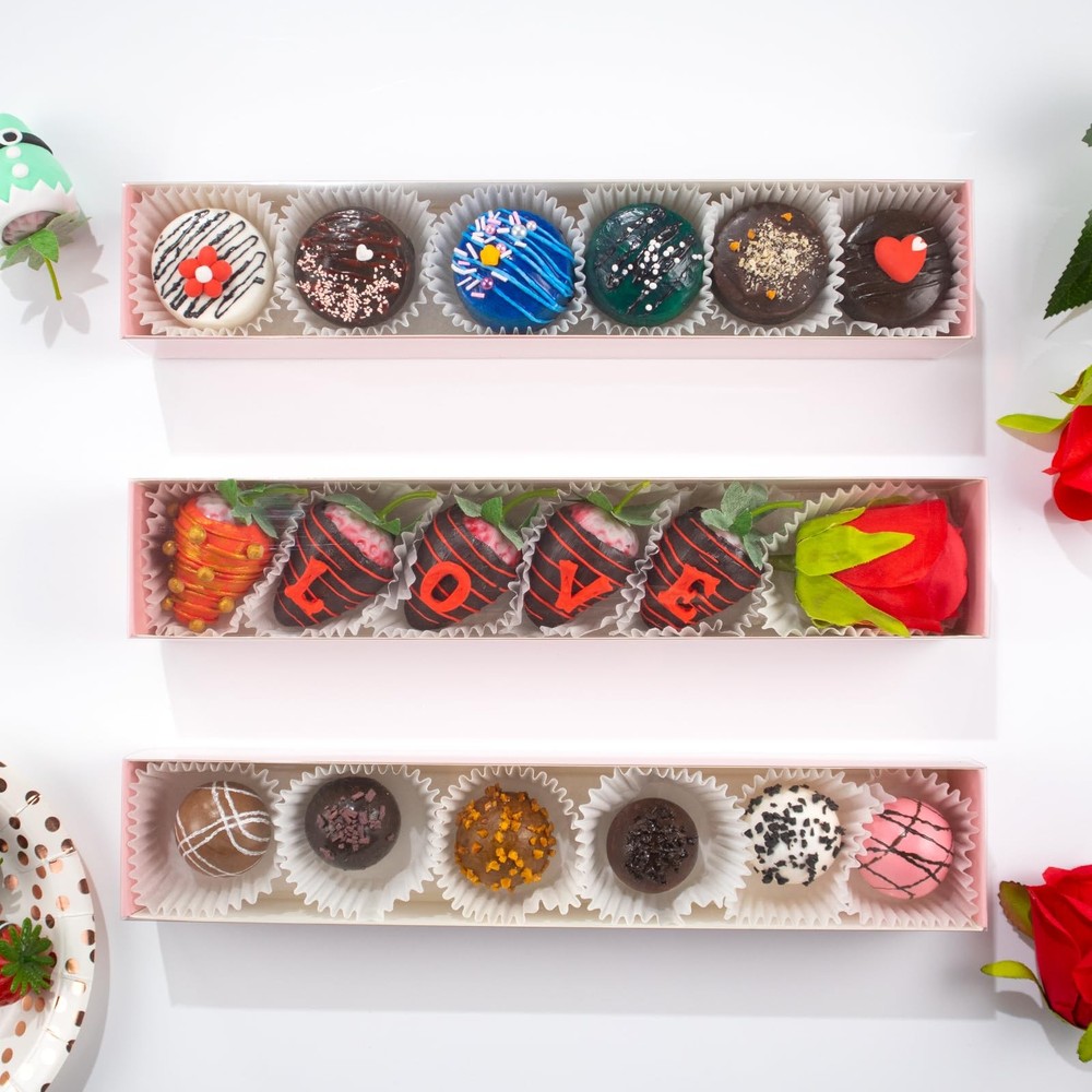15Pack 12x2¼x2 Inches Strawberry Boxes Macaron boxes Chocolate Truffle Boxes ...