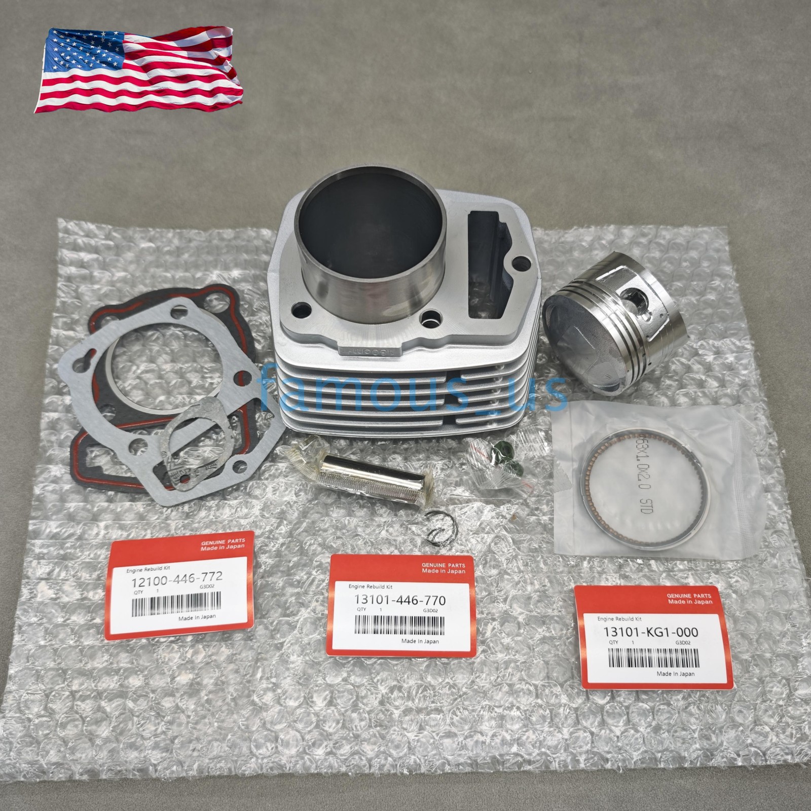 New 63mm Cylinder Piston Top End Rebuild Kit For Honda XR200 XR200R XL200R XR XL