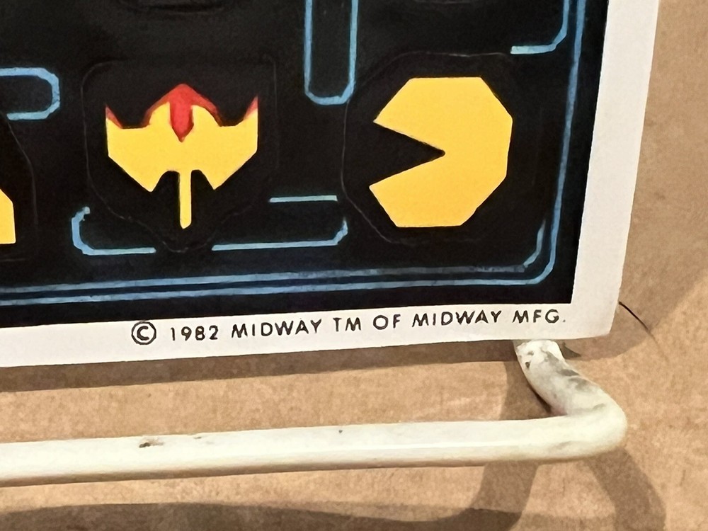 vintage 1982 pac-man midway sticker sheet ghosts