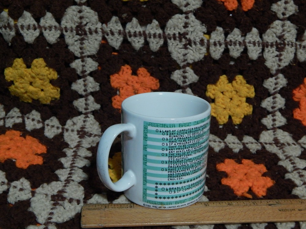 Kenneth Grooms ~ Computer Programming (1982) Ceramic MUG Coffee CUP Art 101