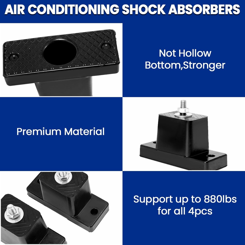 4 Pack Mini Split Pad, Anti Vibration Rubber Isolator Mounts for AC Condenser