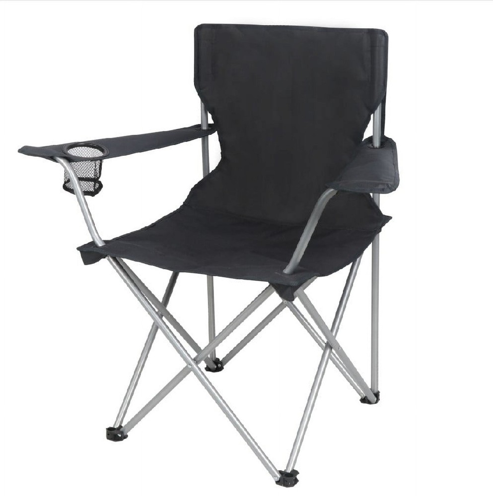 Basic Quad Folding Camp Chair's Black & Lifetime 5 Foot Rectangle Fold-in-Half