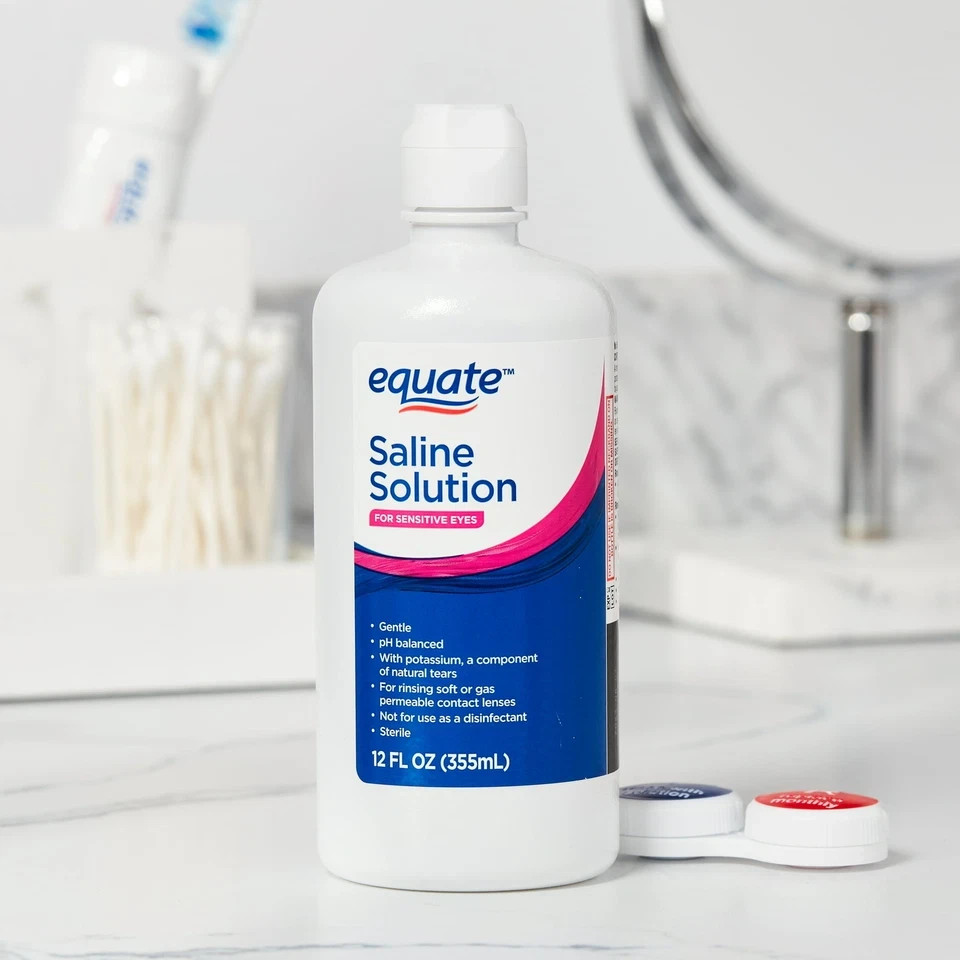 Equate Saline Solution for Sensitive Eyes, 12 fl oz, 2 Pack