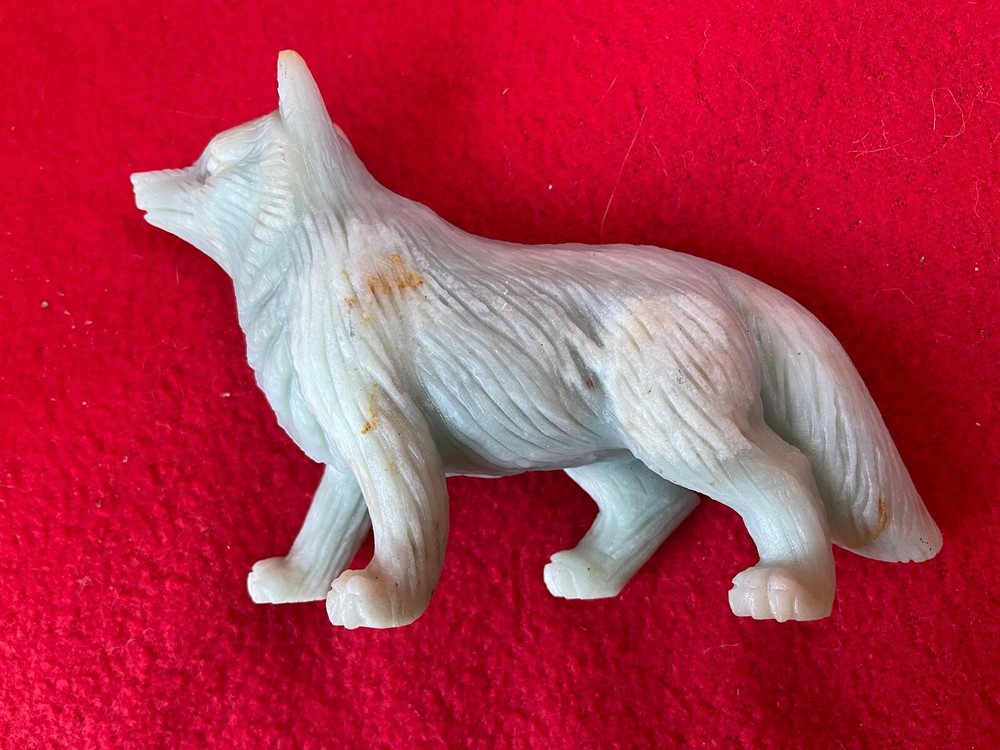 Powerful Amazonite Wolf Shaman Carving For Strength & Healing